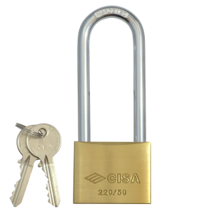 CISA 22011 KD Long Shackle Brass Padlock - 50mm KD Boxed